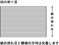 紙の流れ目と模様の方向は交差します