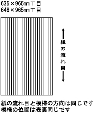 紙の流れ目と模様の方向は同じです。模様の位置は表裏同じです